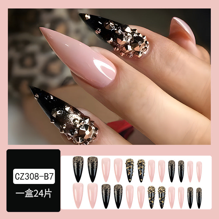 Super Long Diamond Wearing Armor European And American Foreign Trade Nail Stickers