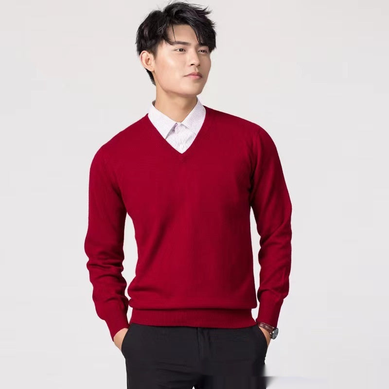 Men's Wool Loose Solid-color Sweater