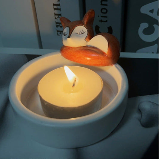 Cartoon Kitten Candle Holder Heating Decoration null