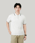 Men's Half-zip Ice Silk Knitted Lapel Vertical Striped Top
