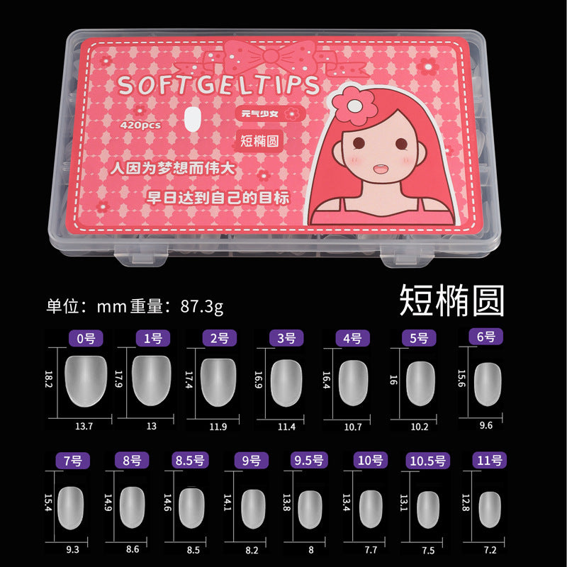 Ultra-short Frosted Nail Tips Ultra-thin Seamless Water Drop Almond Carving-free Grinding