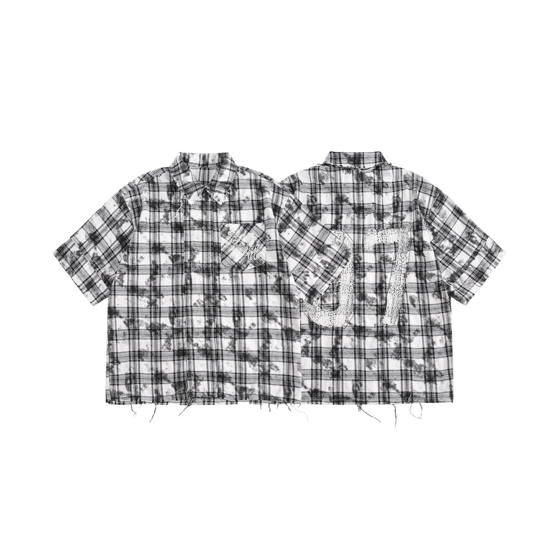Retro Plaid Loose Short Sleeve Shirt