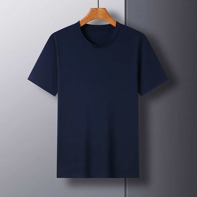 Fashion Men's Solid Color All-match Round Neck T-shirt