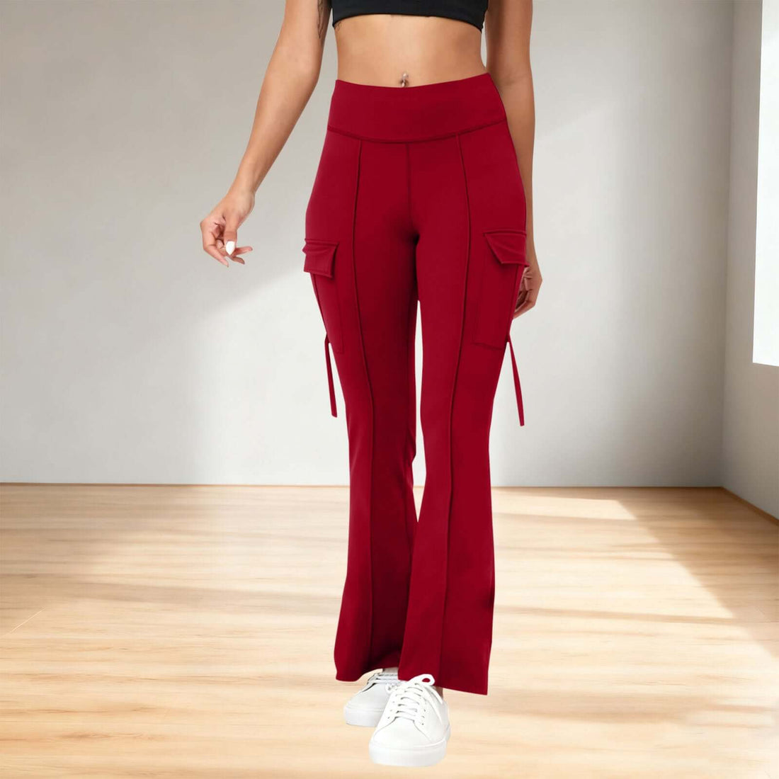 Womens Fashion Solid-Color High-Waisted Yoga Pants