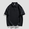 New Heavy Solid Color Pocket Polo Shirt Men's Elbow-sleeved Top Work Clothes