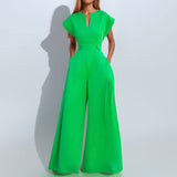 Graceful And Fashionable Solid Color High Waist Wide Leg Pants