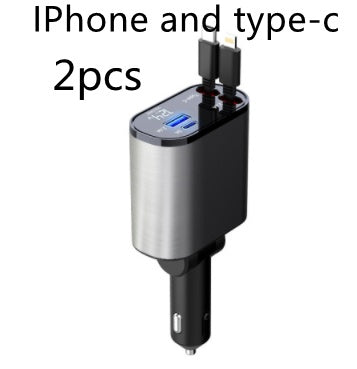 Metal Car Charger 100W Super Fast Charging Car Cigarette Lighter USB And TYPE-C Adapter null