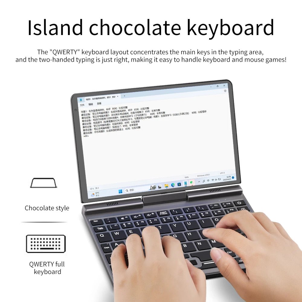 8 Inch Portable Notebook 2 - in - 1 Laptop and Tablet N100 Quad Cores 12GB RAM Rotatable IPS Screen Metal Body Stock Available Gray 8 Inch Portable Notebook 2 - in - 1 Laptop and Tablet N100 Quad Cores 12GB RAM Rotatable IPS Screen Metal Body Stock Available - shop_name