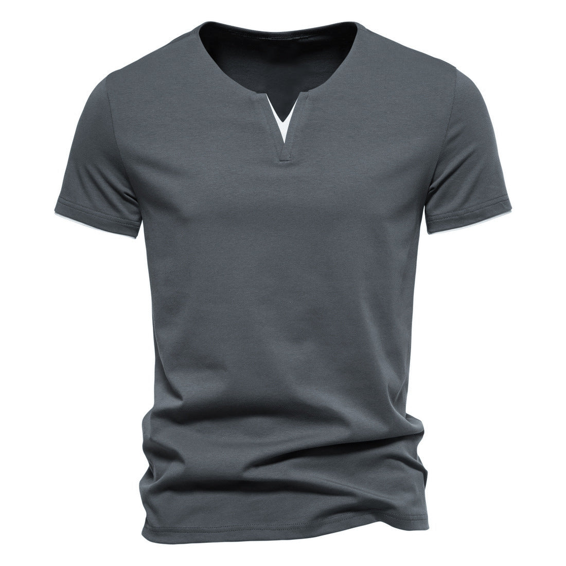 V-neck T-shirt Men's Short-sleeved Men's Summer Stretch Bottoming Shirt