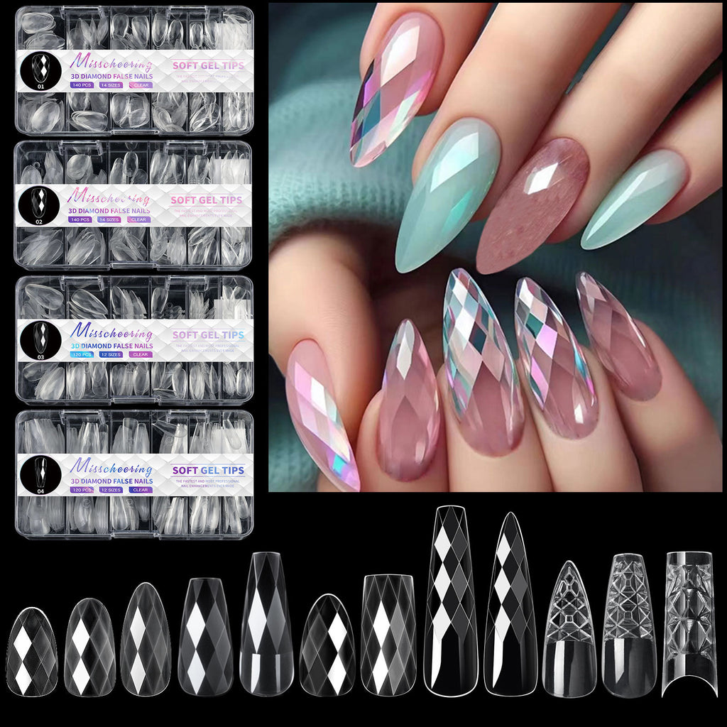 3D Diamond Wear Long Shaping Nail Tip