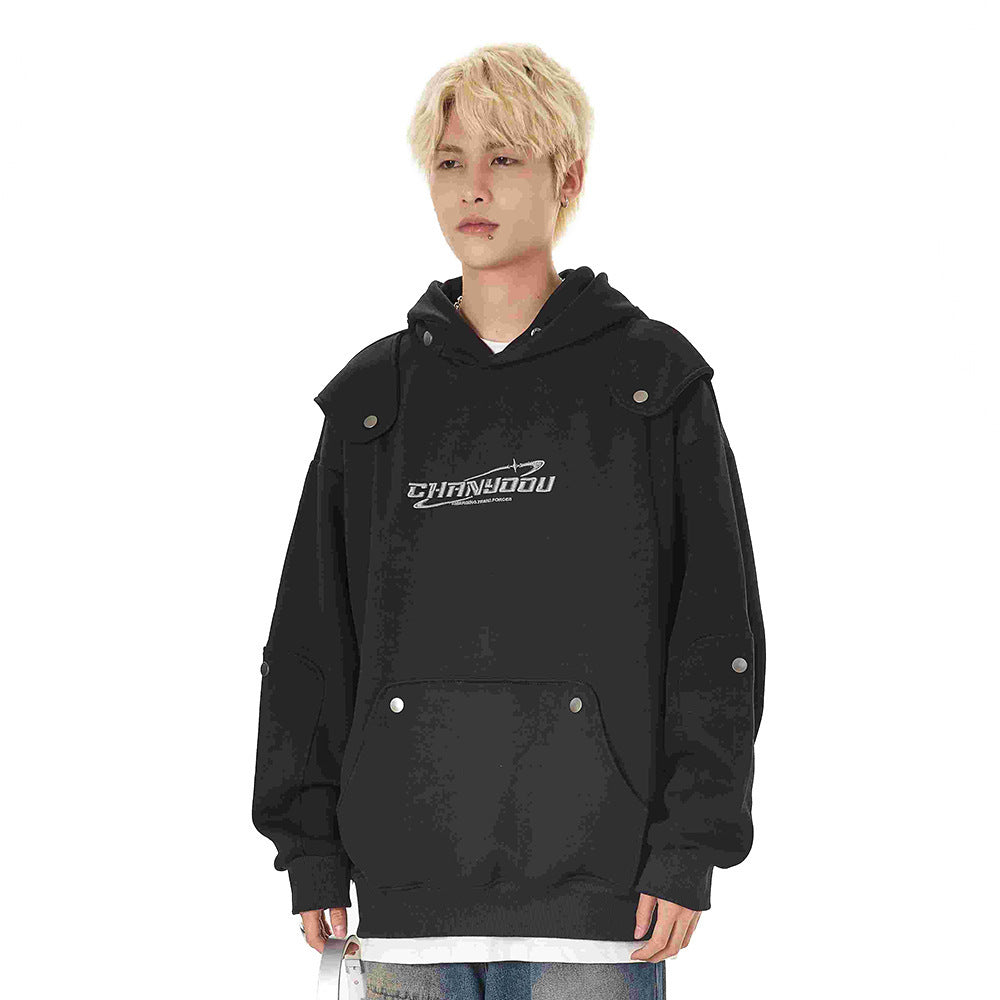 Men's Loose Pullover Personality Printed Hoodie null