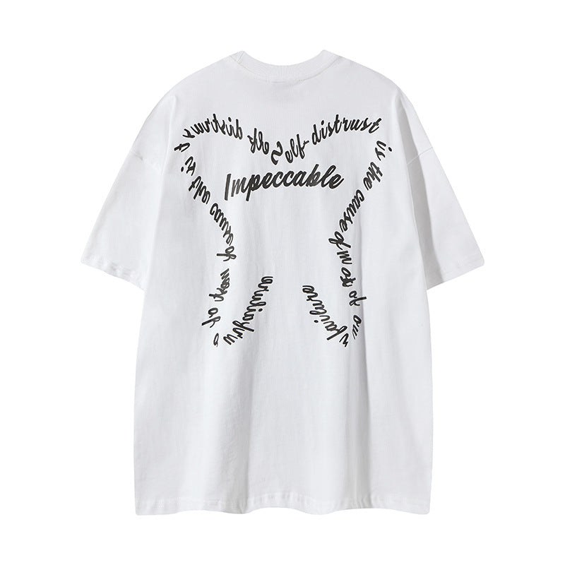 Rose Flower Printed Short-sleeved T-shirt