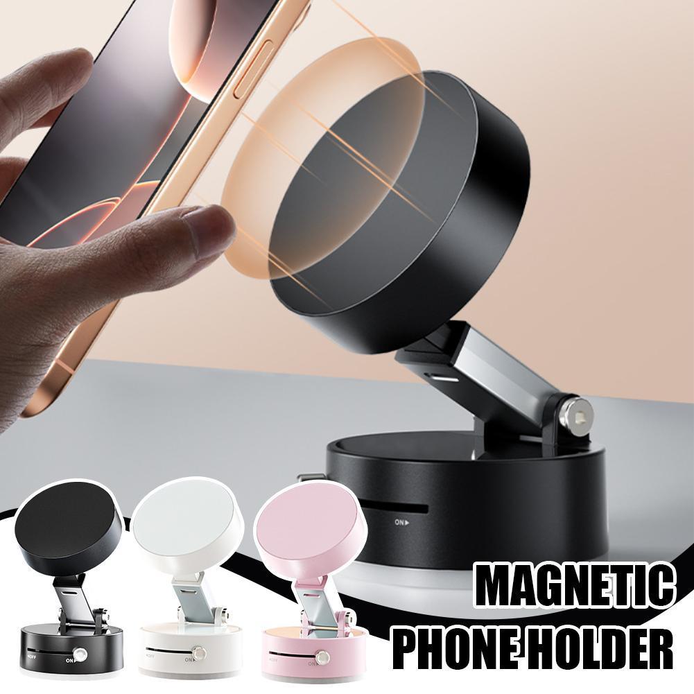 Foldable Magnetic Vacuum Car Phone Holder Foldable Suction Cup With Suction Cup Hands-Free Navigation For Smart Phone null