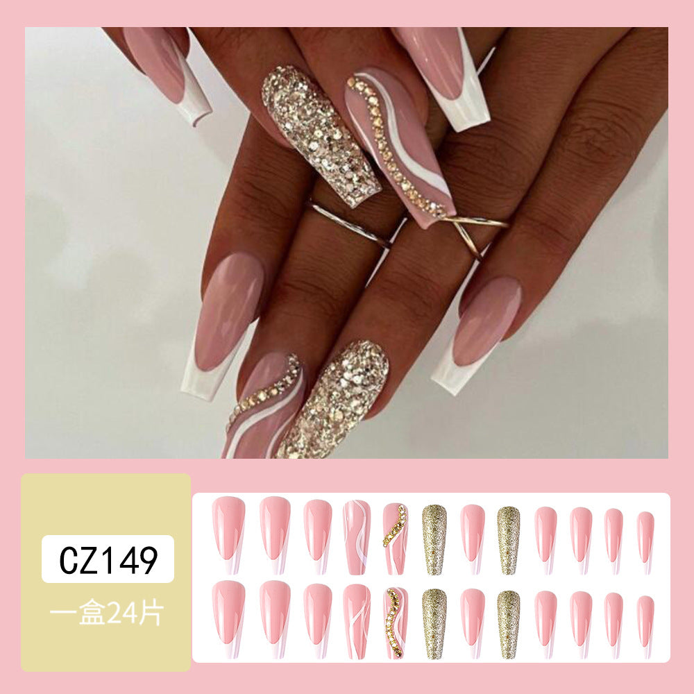 Super Long Diamond Wearing Armor European And American Foreign Trade Nail Stickers