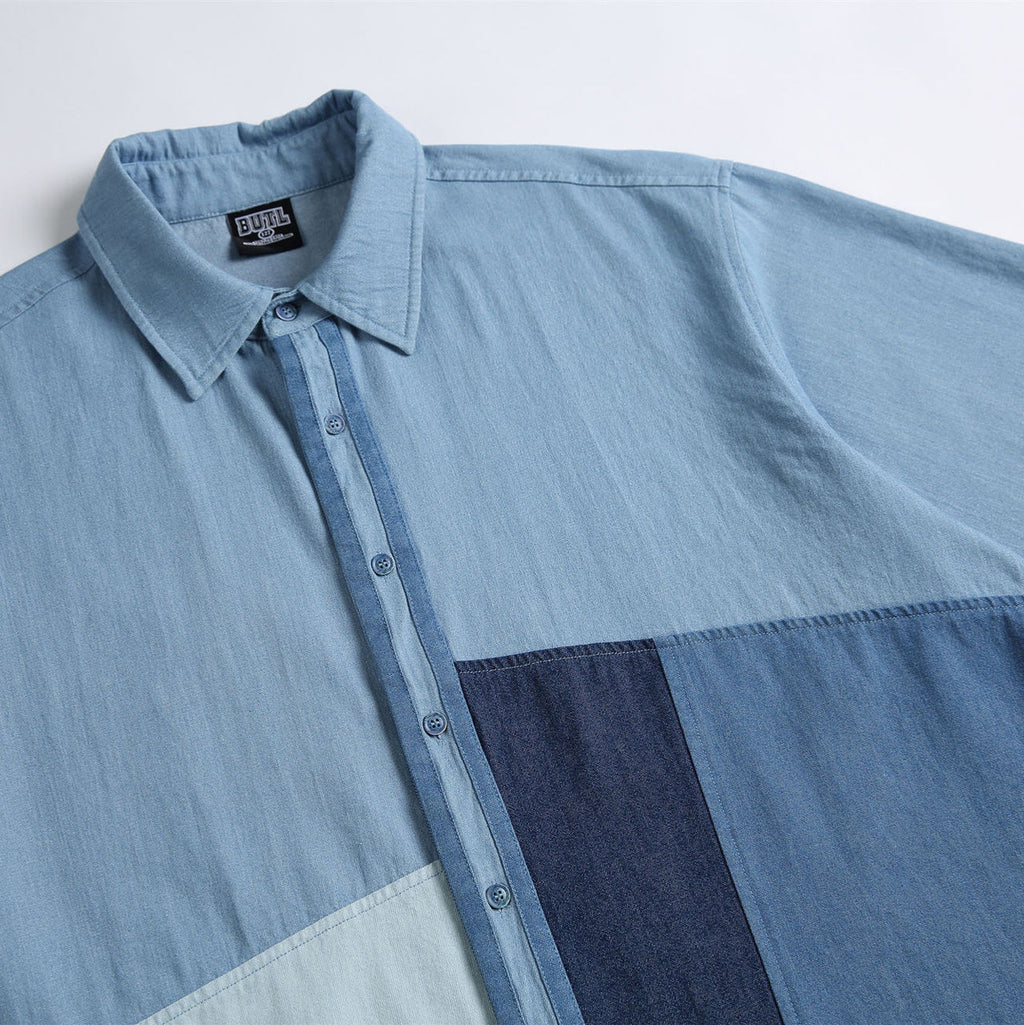 American Street Irregular Color Matching Short Sleeve Shirt