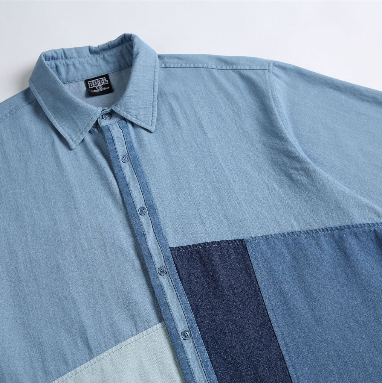 American Street Irregular Color Matching Short Sleeve Shirt