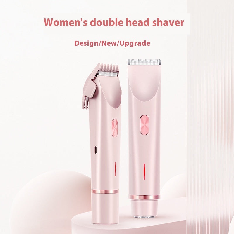 2 In 1 Hair Remover Women's Double Head Shaver Private Pubic Hair Trimmer Electric Razor Wet Dry Electric Body Hair null