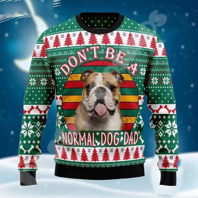 Christmas Chunky-knit Hoodie With Graffiti Tattoo And Vintage Print Unisex Harajuku-style Casual 3D Digital Design