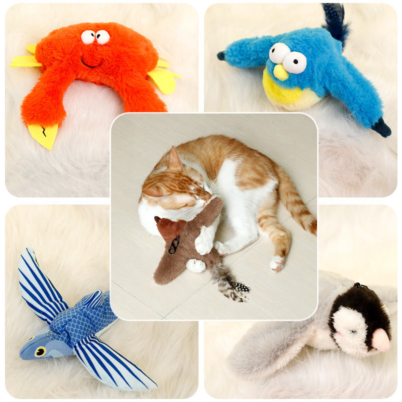 Pet Plush Toy Making Sound Electric Fish Jumping Winged Bird null