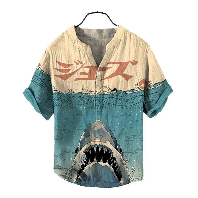 Plus Size Digital Printing Men's Short Sleeve