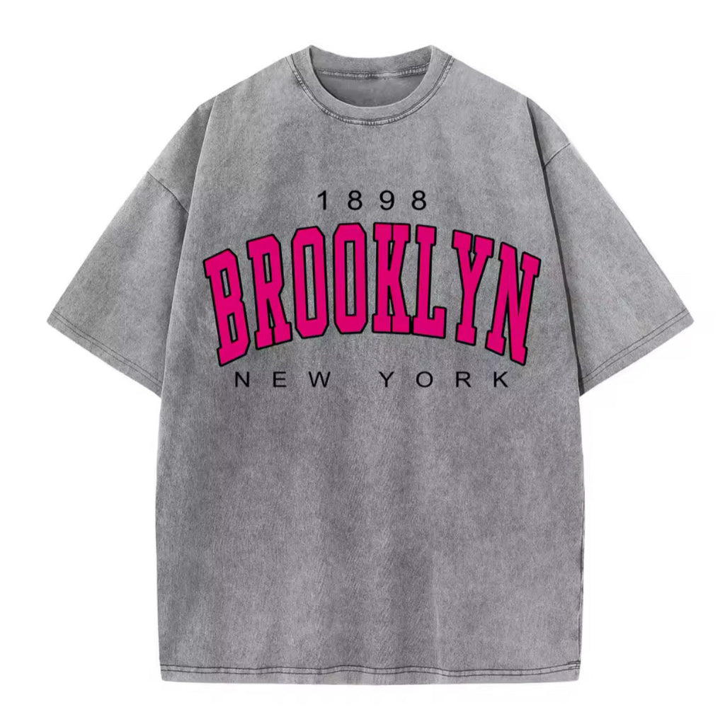 Cotton Distressed Short-sleeved T-shirt Batik Washed