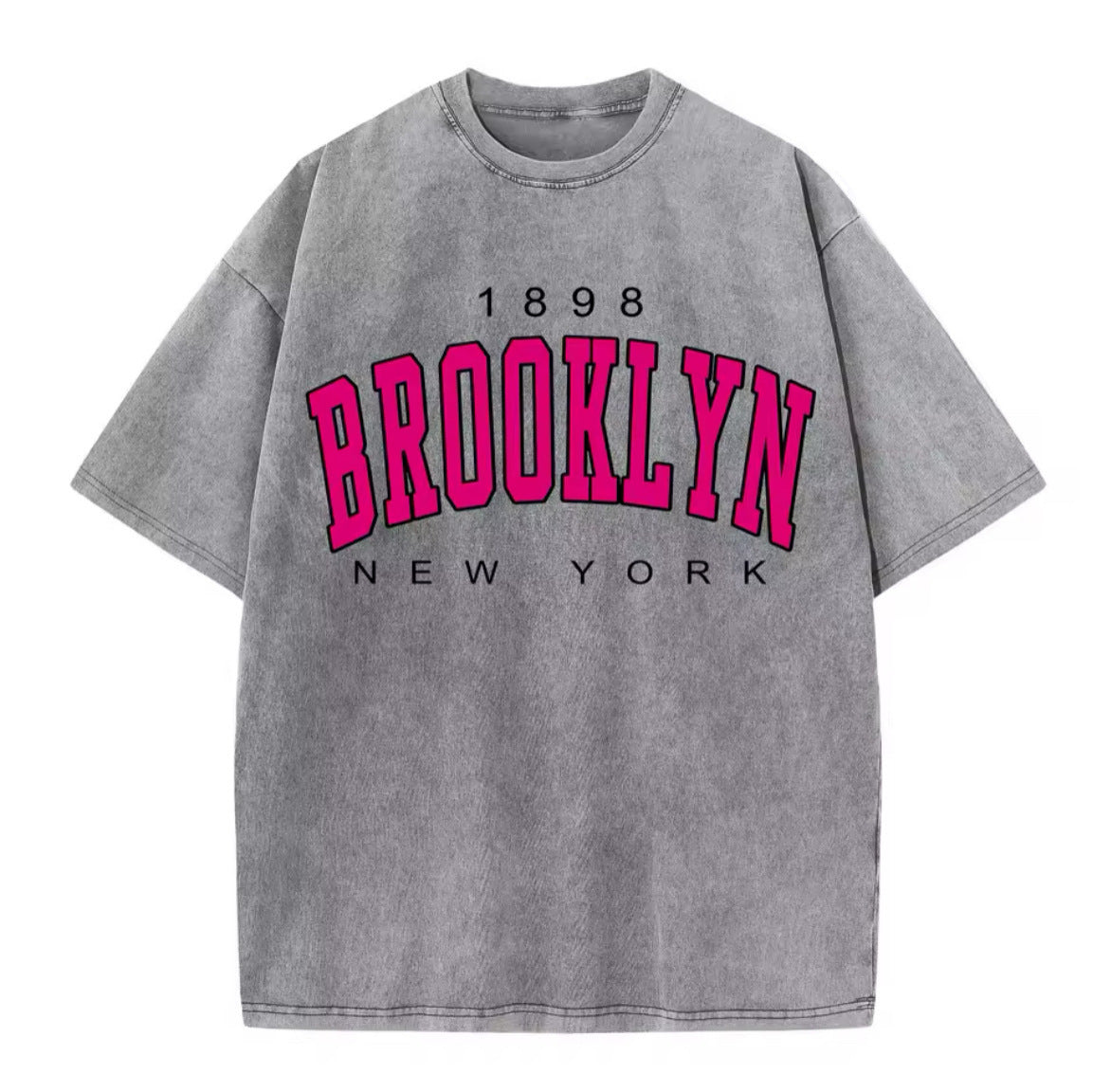 Cotton Distressed Short-sleeved T-shirt Batik Washed