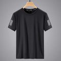 Summer Solid Color Round Neck Top Clothing Speed Sporty Simplicity Ice T-shirt Men