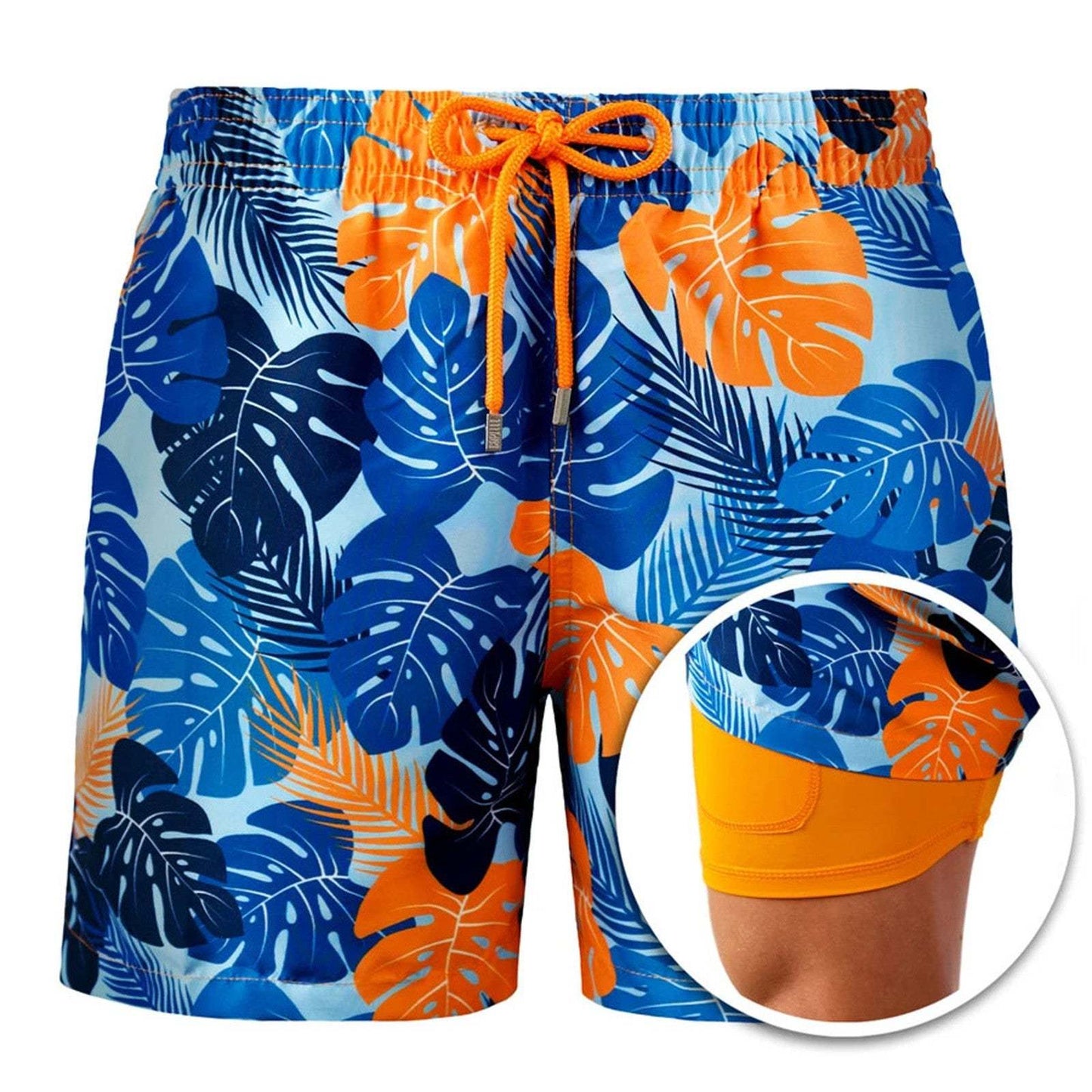 European And American Shorts Men's Beach Pants Sports Pants Printed Double Shorts null