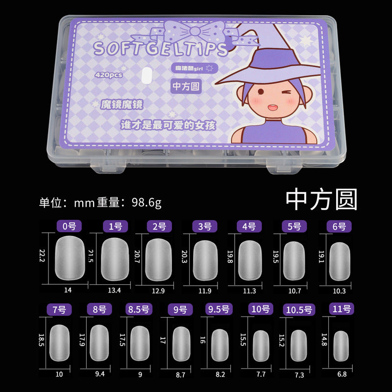 Ultra-short Frosted Nail Tips Ultra-thin Seamless Water Drop Almond Carving-free Grinding