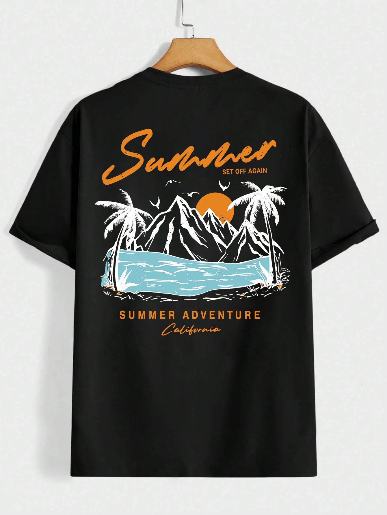 Summer Departure Adventure California Men's T-shirt Cotton Loose