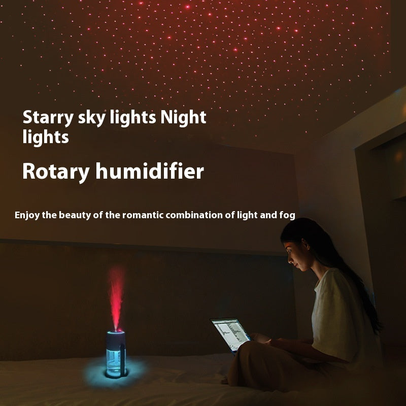 New Projection Starry Sky Top Ambient Light Humidifier Small Portable Anti-Dry Burn Car Home USB Spray Shaking Head null