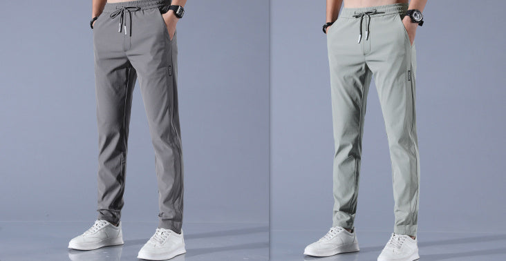 Summer Ice Silk Men's Stretch Breathable Straight Sports Trousers null