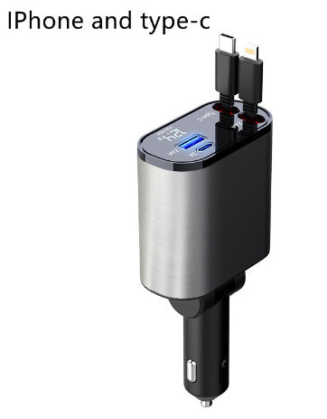 Metal Car Charger 100W Super Fast Charging Car Cigarette Lighter USB And TYPE-C Adapter null