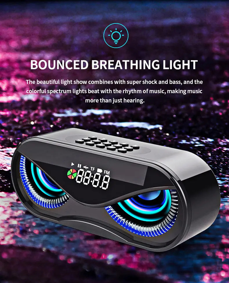 Colorful lights, dual speakers, digital buttons, song, Bluetooth speaker null