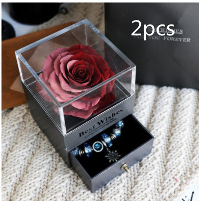 Eternal Flower Rose Jewelry Box for Birthday Presents Valentines Day Wedding Gift null