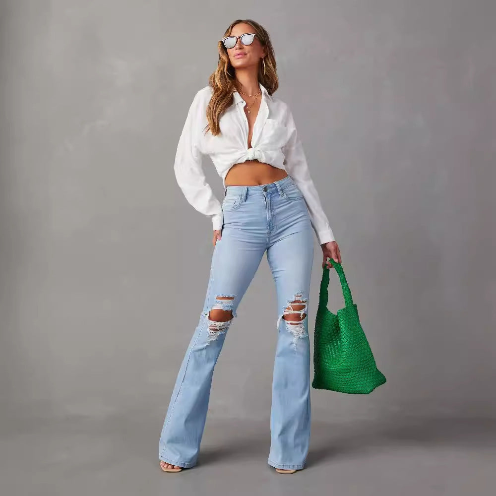 Fashion Temperament Wide-leg Jeans Women null