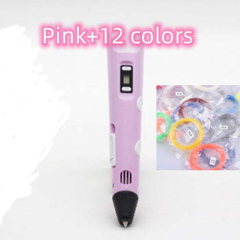 3D print pen 3D pen two generation graffiti 3D stereoscopic paintbrush children puzzle painting toys null