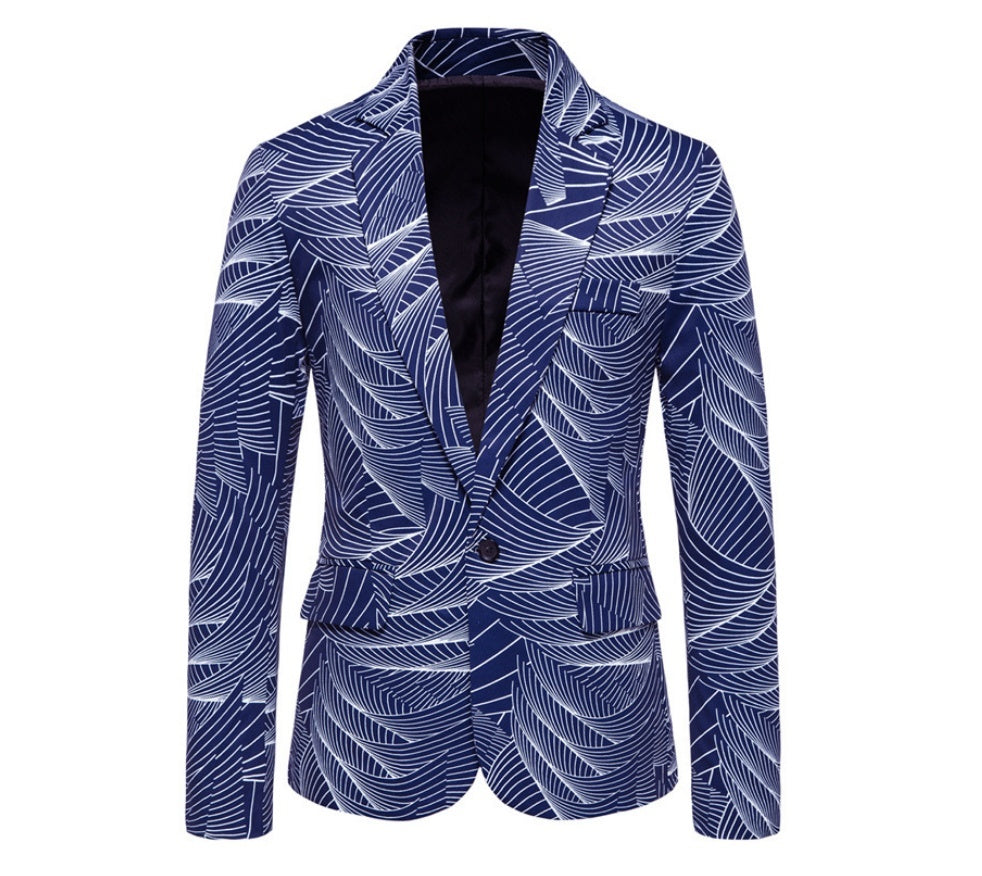 Men's One Button Printed Suit null