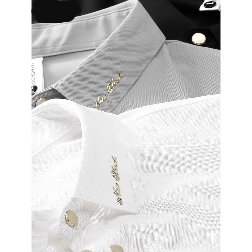 Summer Seamless Adhesive Ice Silk Polo Shirt Men