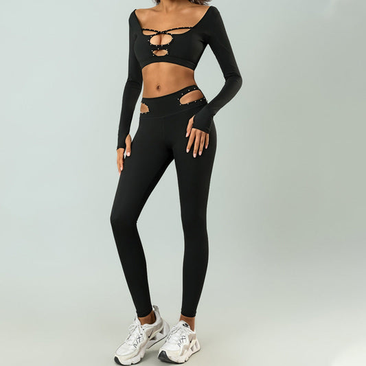 High-waist Quick-drying Sports And Fitness Two-piece Set null