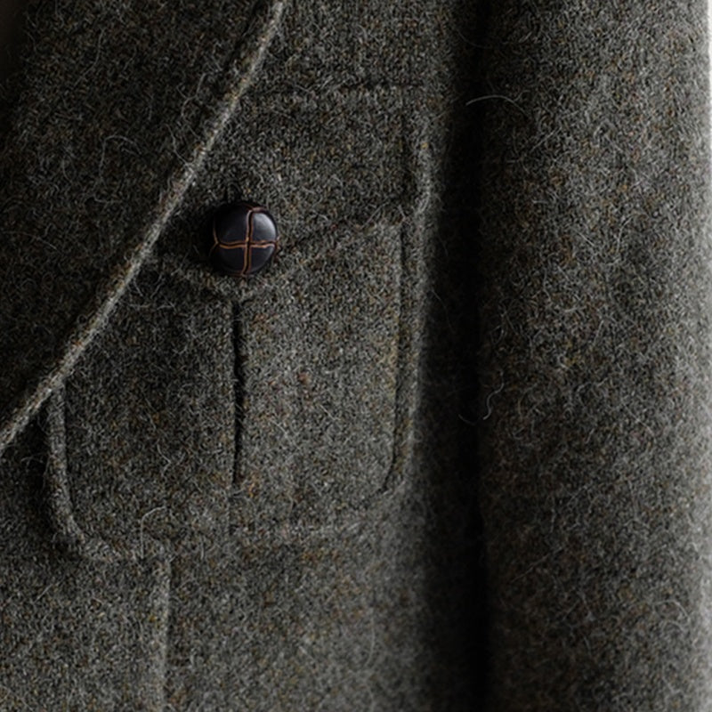 Autumn Winter Casual Wool Coat With A Sophisticated Vintage Tweed Look