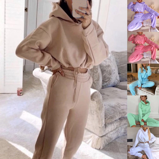 Jogging Suits For Women 2 Piece Sweatsuits Tracksuits Sexy Long Sleeve HoodieCasual Fitness Sportswear null