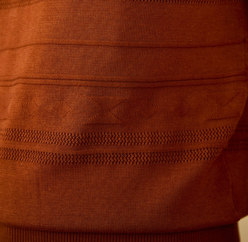 Knitted Henley Shirt American Retro Slim-fit Short Sleeve