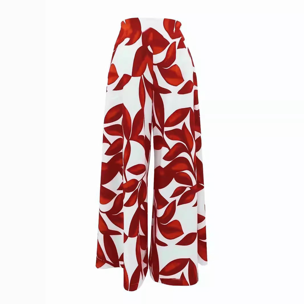 Printed High Waist Fashion Comfortable Wide-leg Pants null