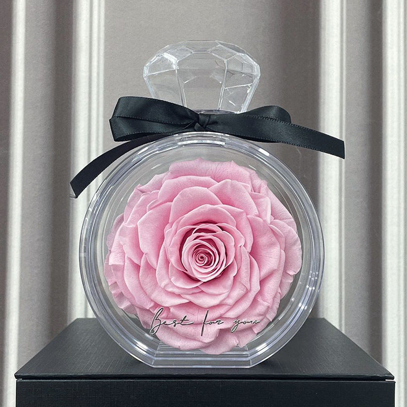 Natural Eternal Flower Ornaments Transparent Cover Dried Rose Gift Box For Christmas New Year Valentine's Day Home Decor null