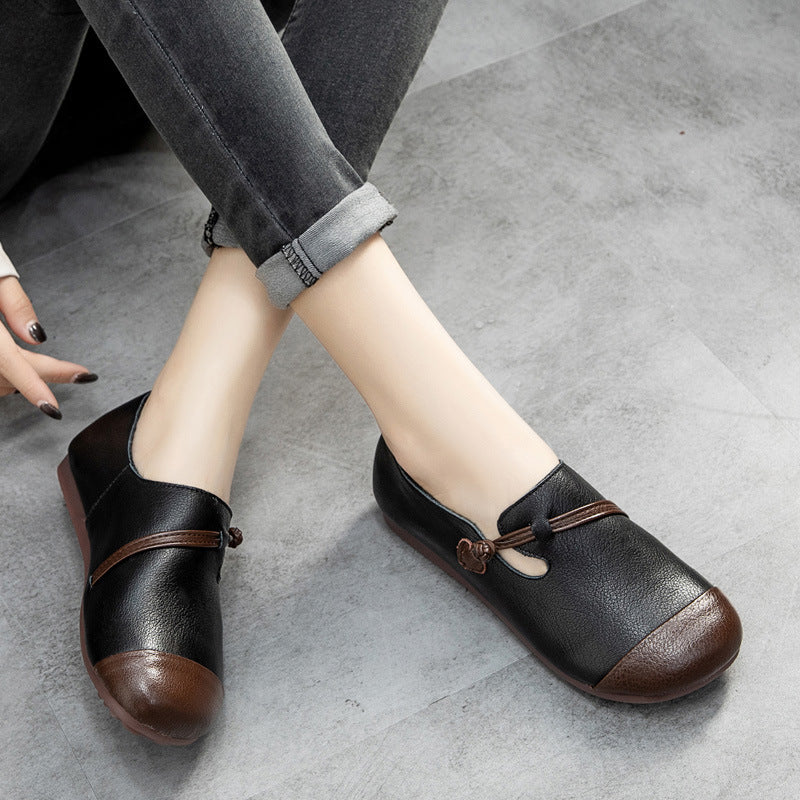 Retro Casual Stitching Beef Tendon Sole Women's Shoes null