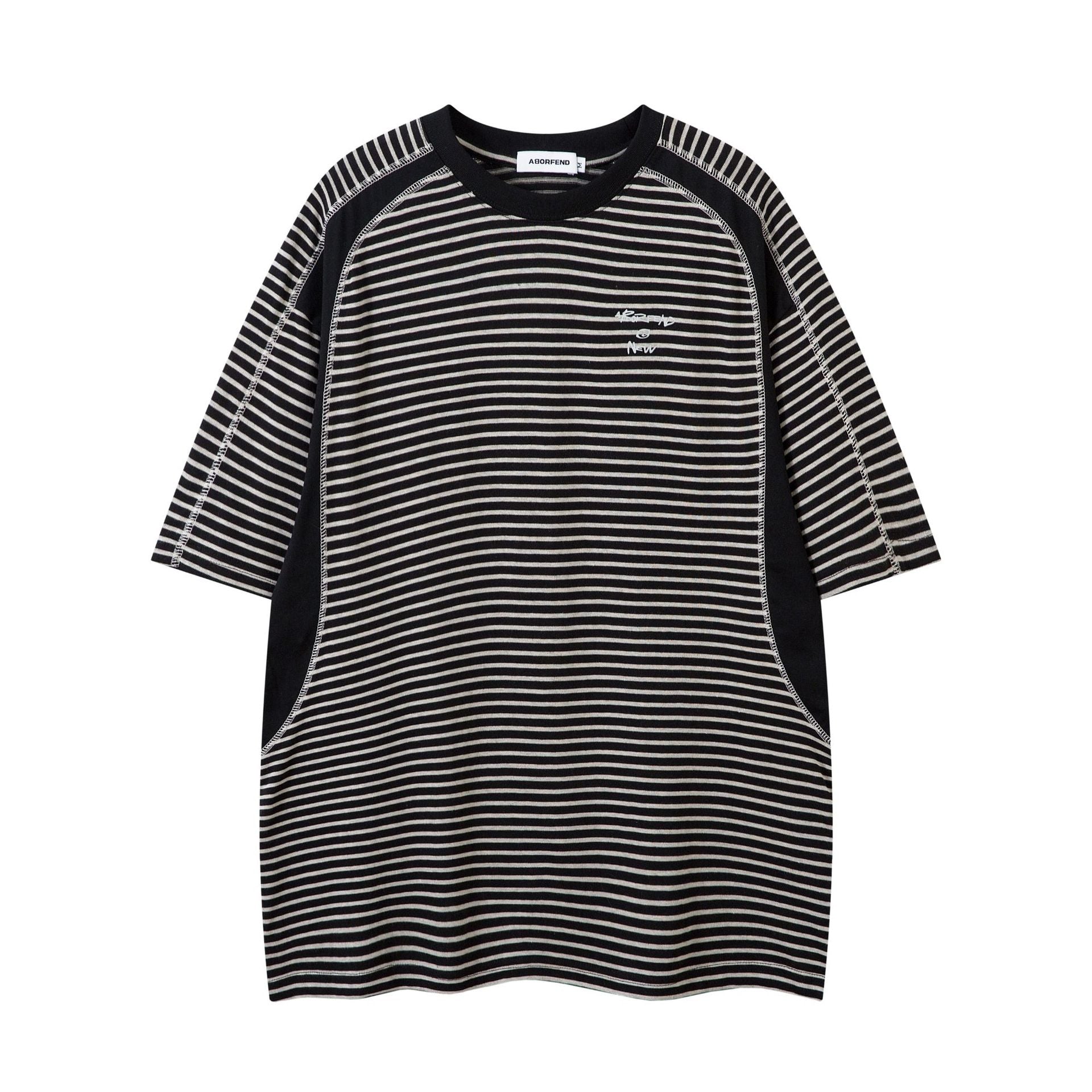 Retro Loose And Simple Striped Short Sleeve