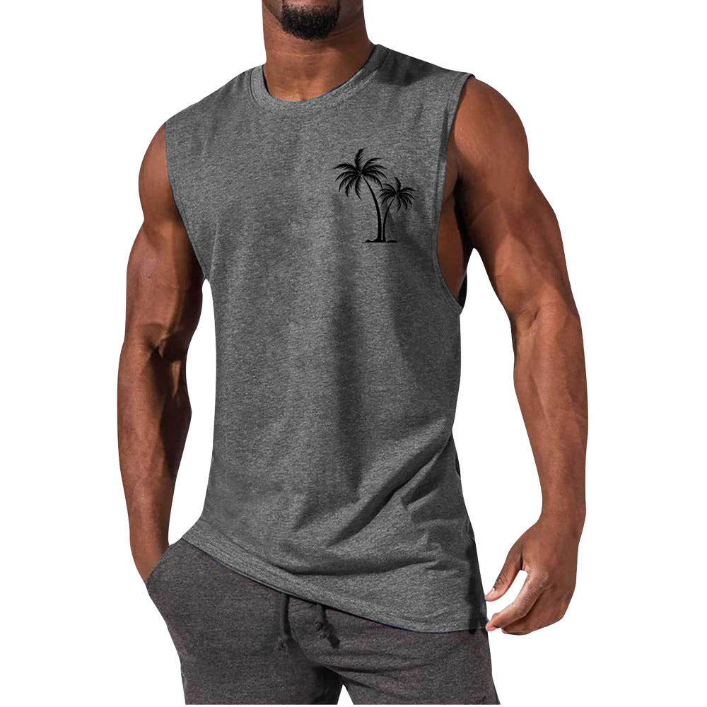 European And American Sleeveless T-shirt Summer Loose Sports Vest Men