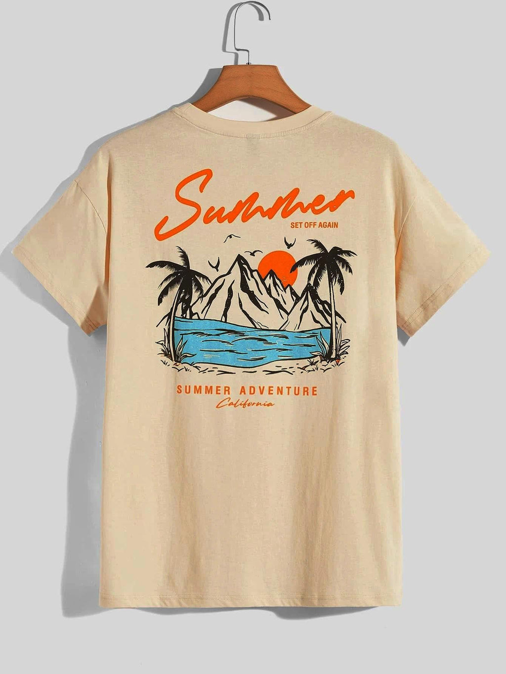 Summer Departure Adventure California Men's T-shirt Cotton Loose