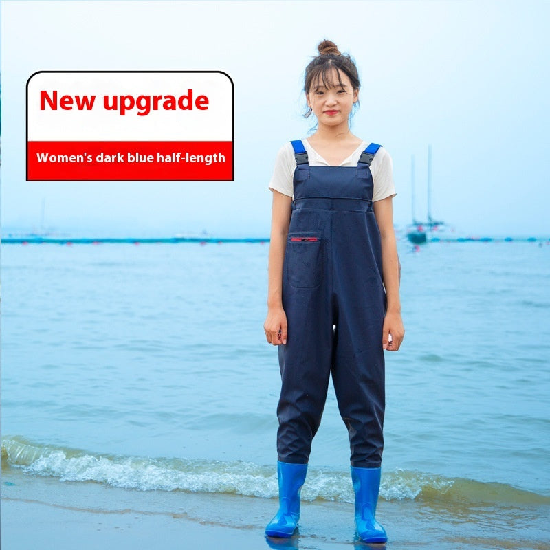 Women's Thick Waterproof One-piece Half Body Rain Pants